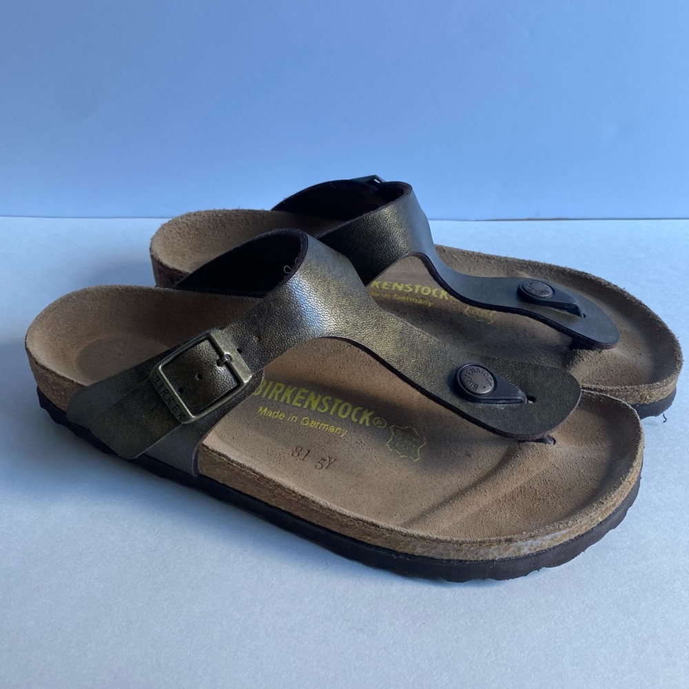 Birkenstock Gizeh Metallic Brown Thong Sandals Size 37